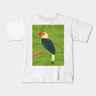 Mindanao Wrinkled Hornbill or Aceros leucocephalus WPA Art Kids T-Shirt